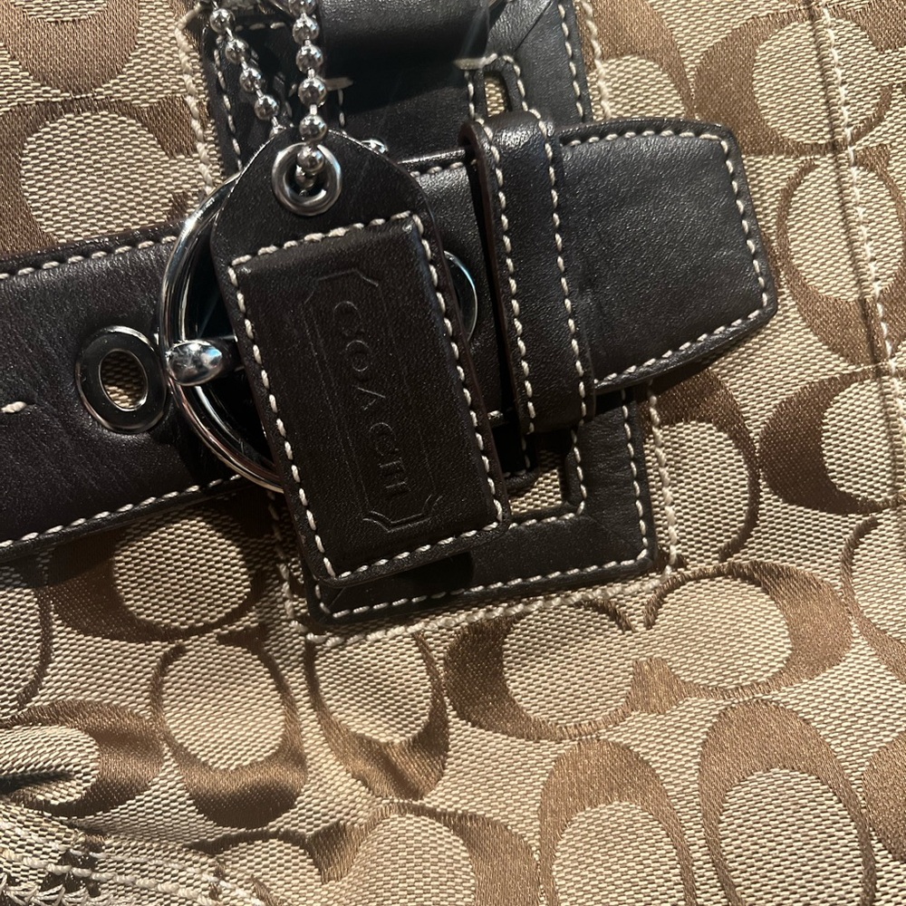 Coach Signature Brown and Black Handbag